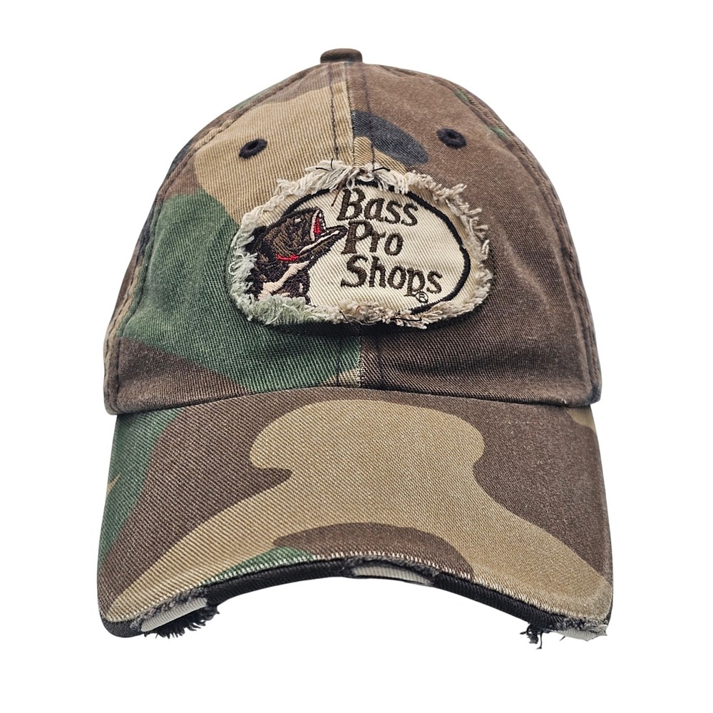 RedHead Bass Pro Shops Camo Strapback Baseball Hat Cap Adjustable Distress OSFM